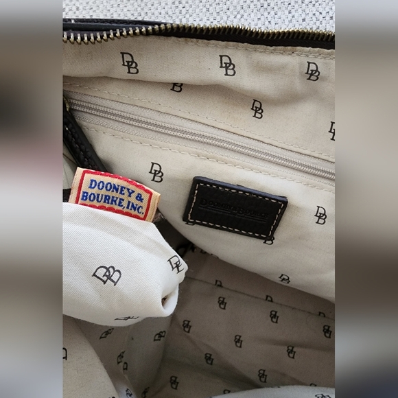 Dooney & Bourke Brown All Over Logo Shoulder Bag - Picture 7 of 12